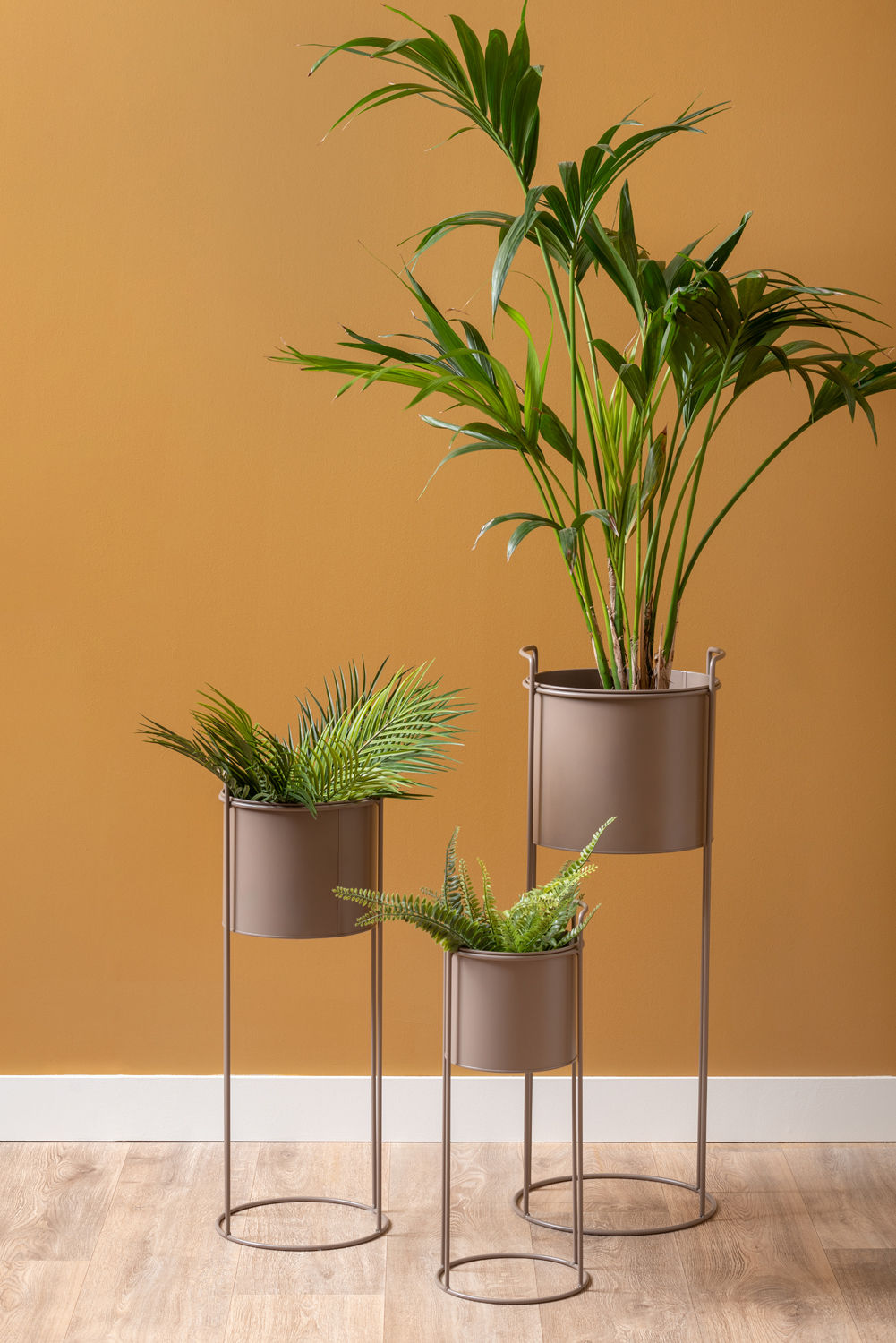 PT LIVING Plant pot set Essence round iron moss green