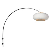 Buet væglampe Silva Alba 4619ZW sort med linnedskærm Ø60 cm