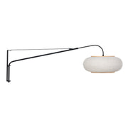 Væglampe Silva Alba 4626ZW sort med skærm i hør Ø60 cm