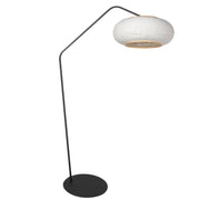 Sort gulvlampe Zig-Zag 4641ZW - med stemningsfuld linnedskærm