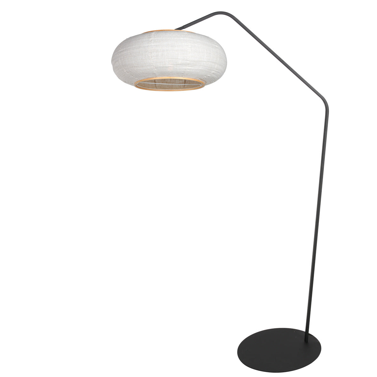 Sort gulvlampe Zig-Zag 4641ZW - med stemningsfuld linnedskærm