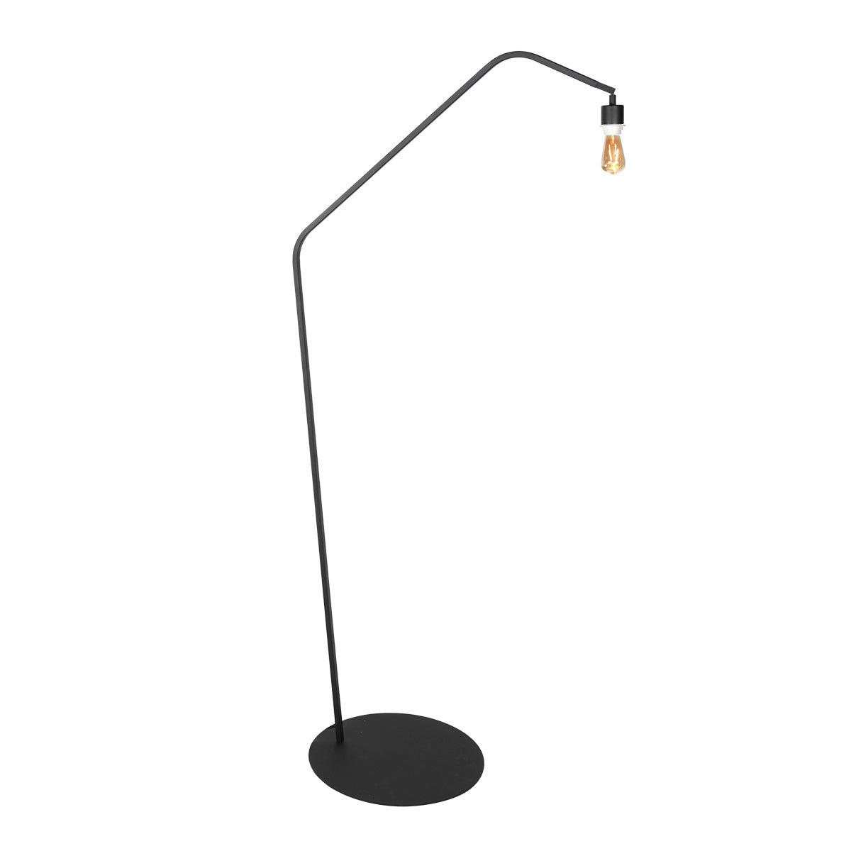 Sort gulvlampe Zig-Zag 4641ZW - med stemningsfuld linnedskærm