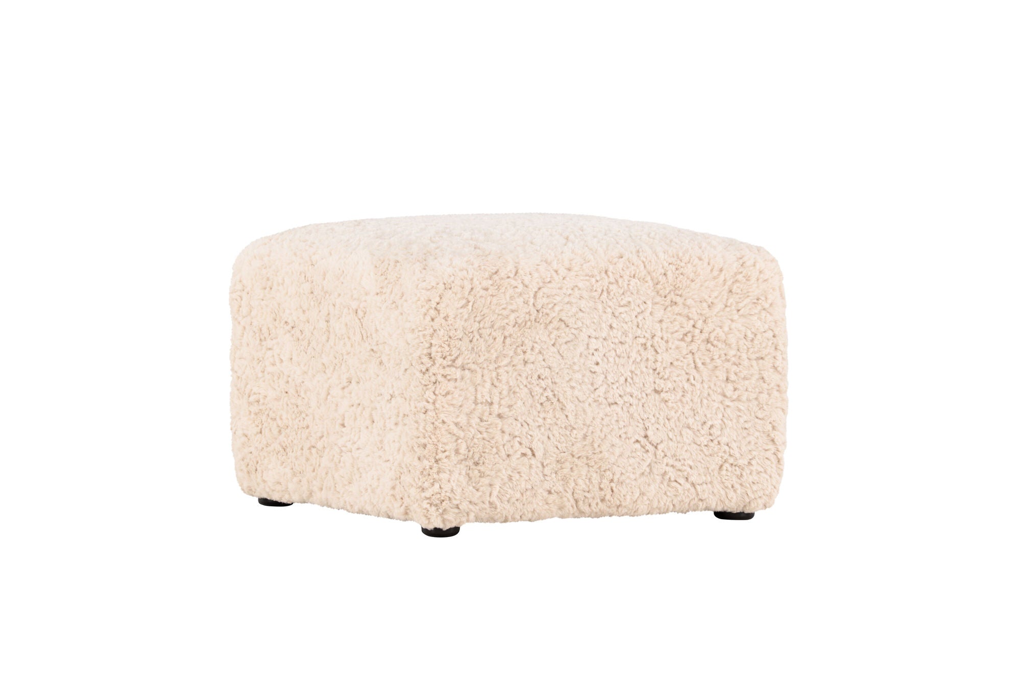 Vind Frankie Pouf 50*50 - Beige Faux fur /  FSC 100%