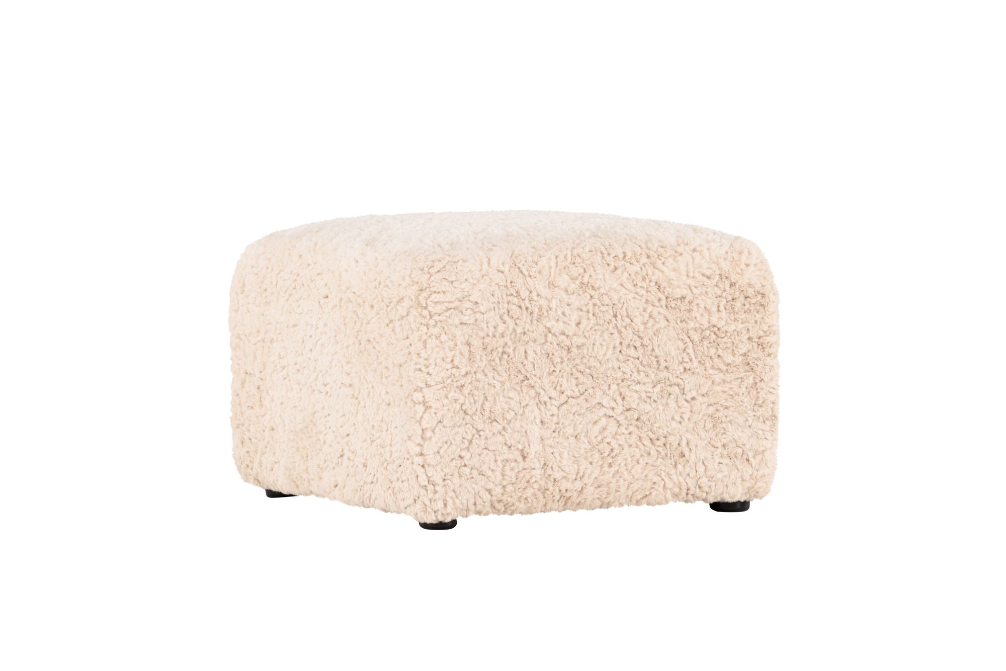 Vind Frankie Pouf 50*50 - Beige Faux fur /  FSC 100%
