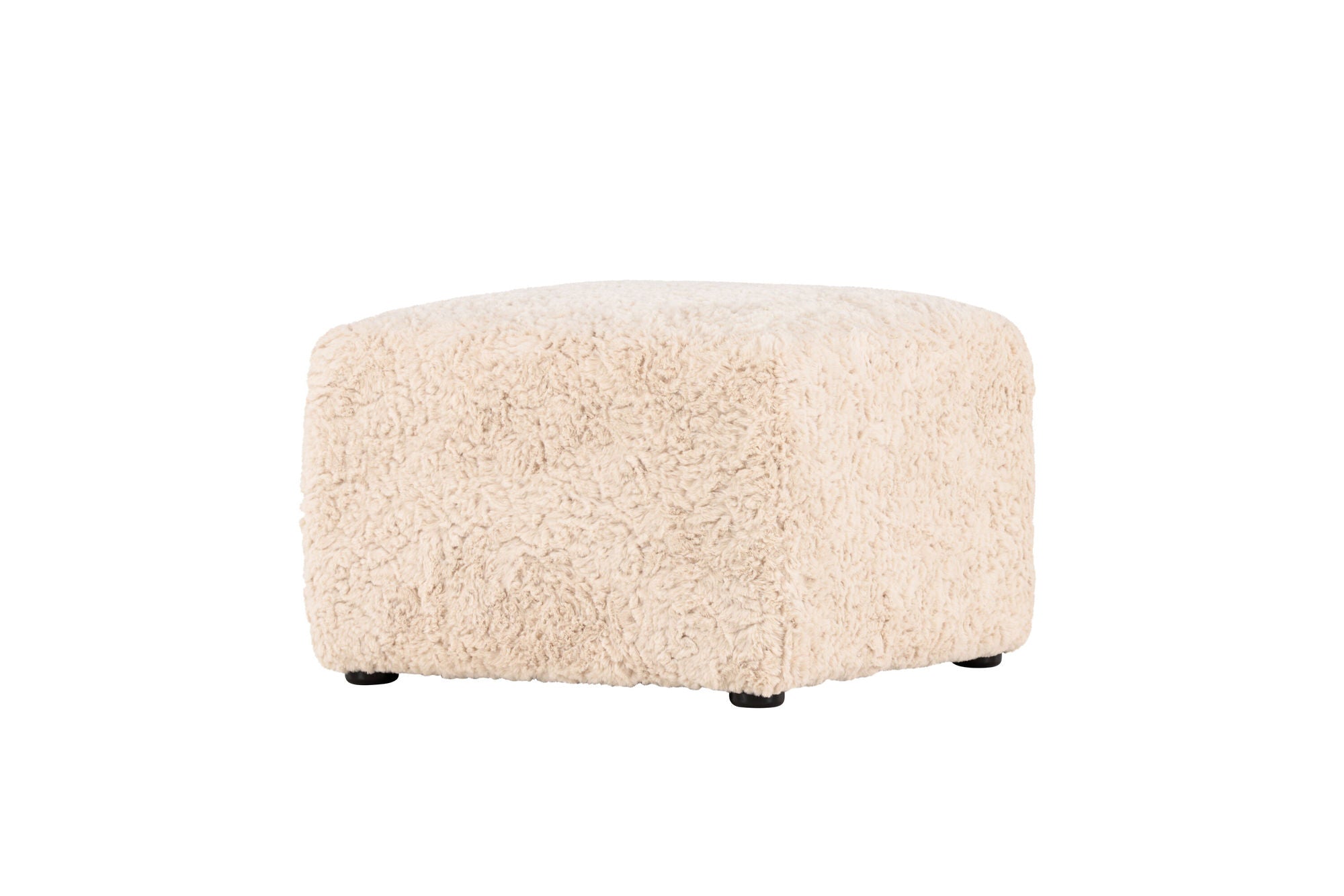 Vind Frankie Pouf 50*50 - Beige Faux fur /  FSC 100%