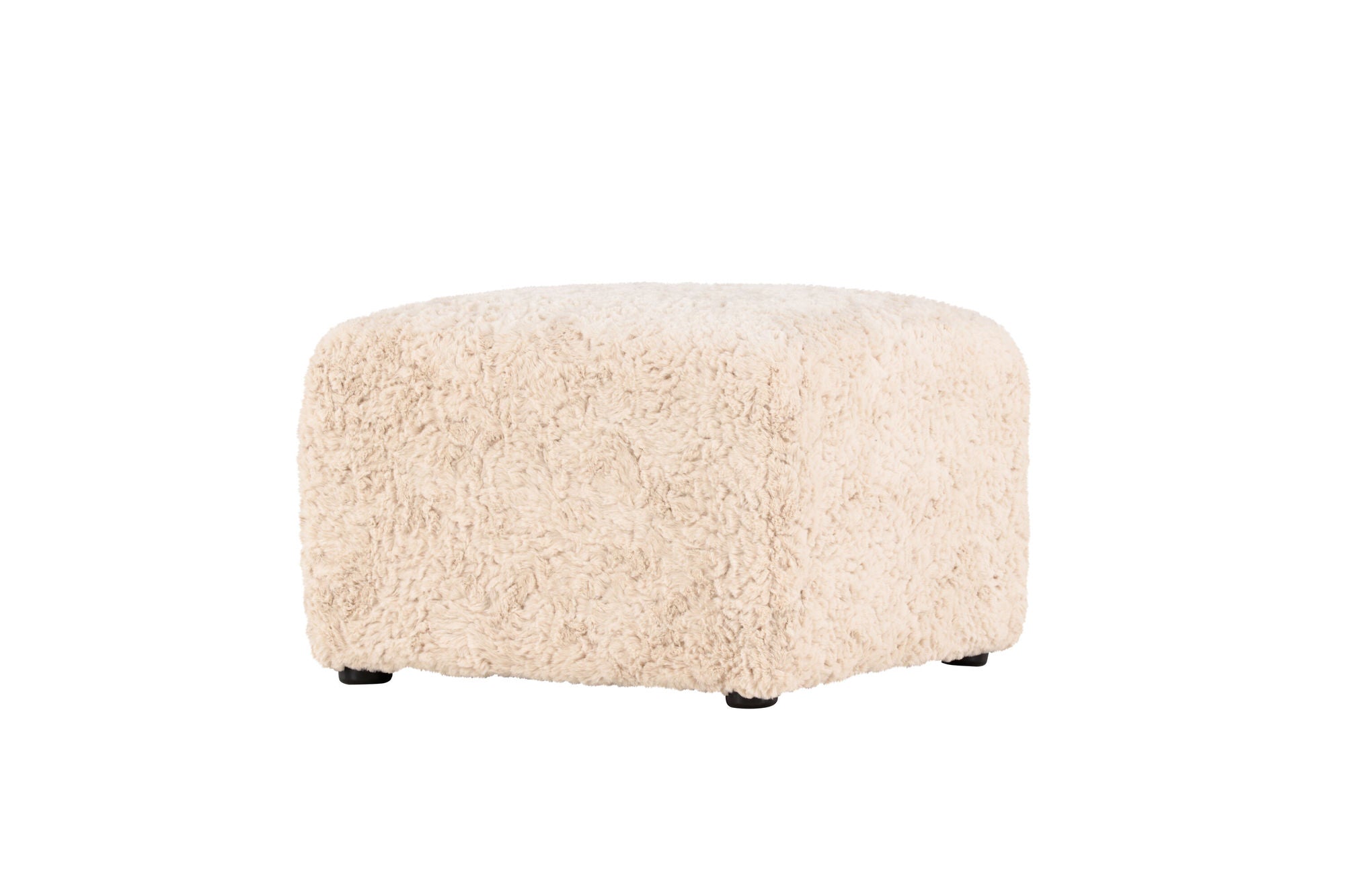 Vind Frankie Pouf 50*50 - Beige Faux fur /  FSC 100%