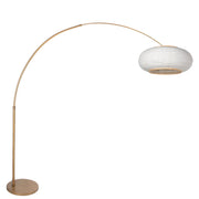 Buet gulvlampe Silva Alba 4672BR i bronze med hørskærm Ø60 cm