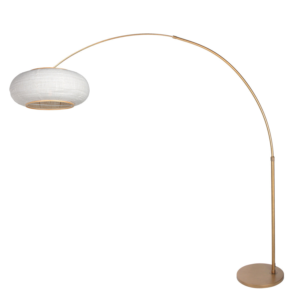 Buet gulvlampe Silva Alba 4672BR i bronze med hørskærm Ø60 cm