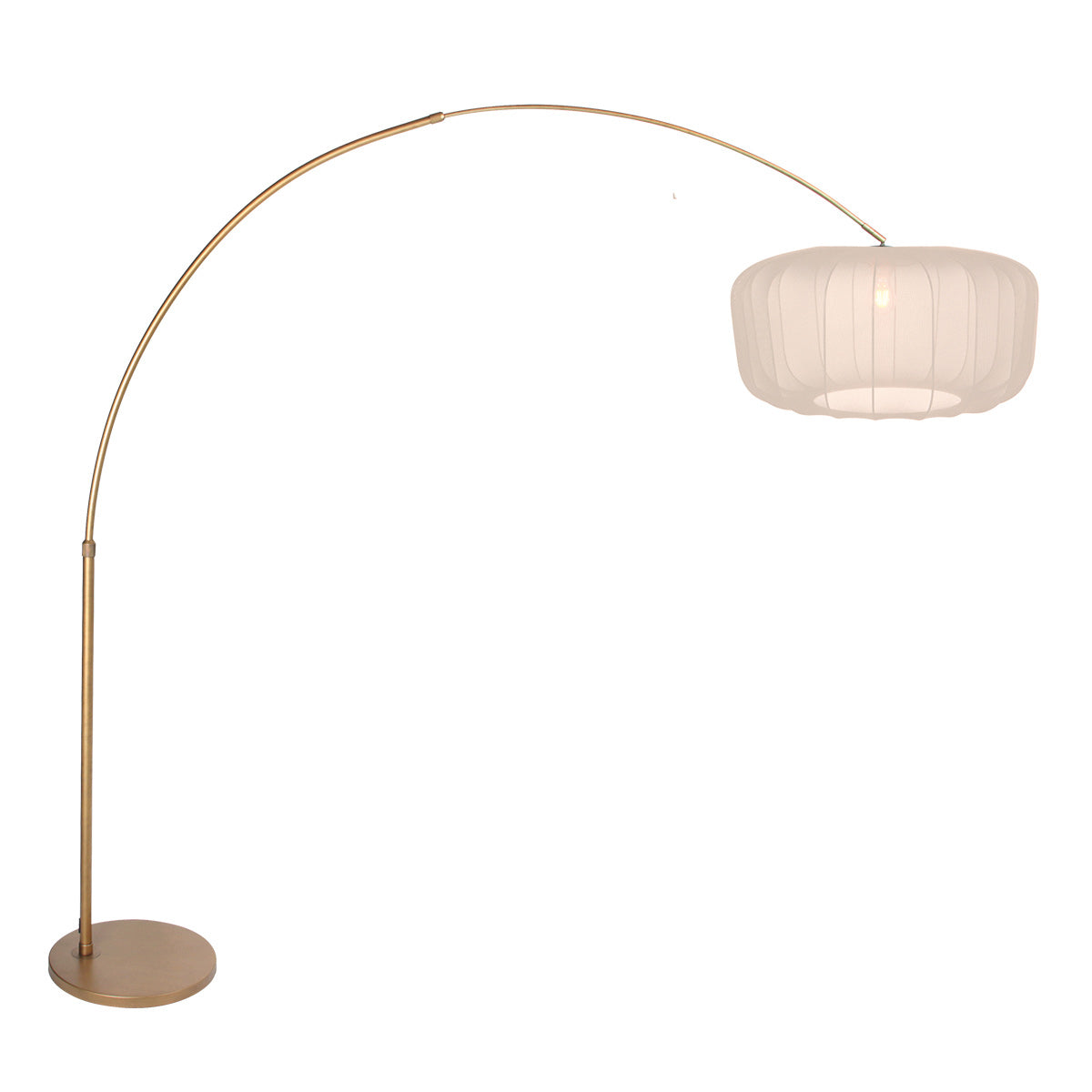 Buelampe Vela Lino 4673BR i bronze med beige-creme stofskærm