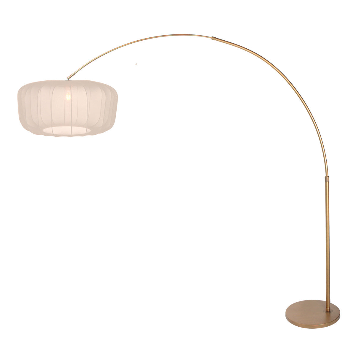 Buelampe Vela Lino 4673BR i bronze med beige-creme stofskærm