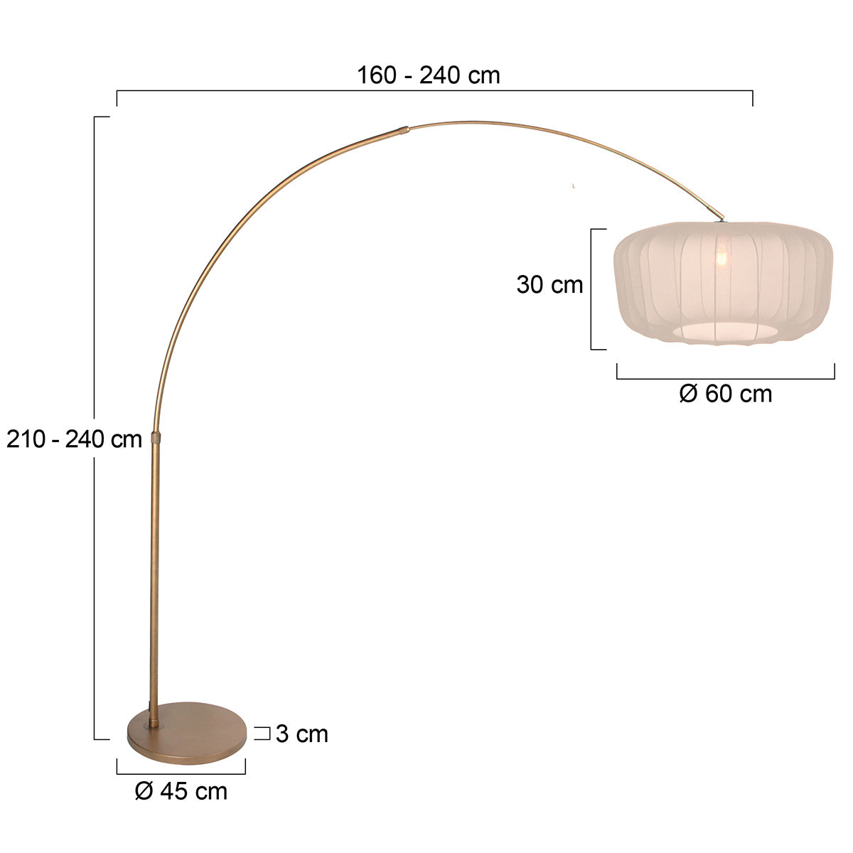 Buelampe Vela Lino 4673BR i bronze med beige-creme stofskærm