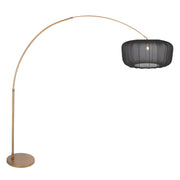 Buelampe Vela Lino 4674BR i bronze med sort tekstilskærm Ø60 cm