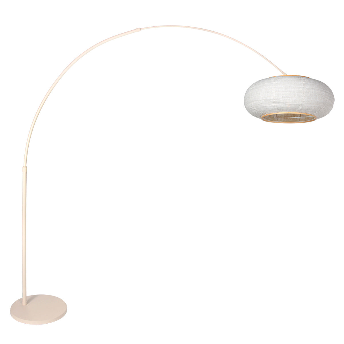 Buelampe Silva Alba 4677CR cremefarvet med linnedskærm Ø60 cm