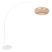 Buelampe Maze Natural 4686W hvid med bambusskærm Ø60 cm