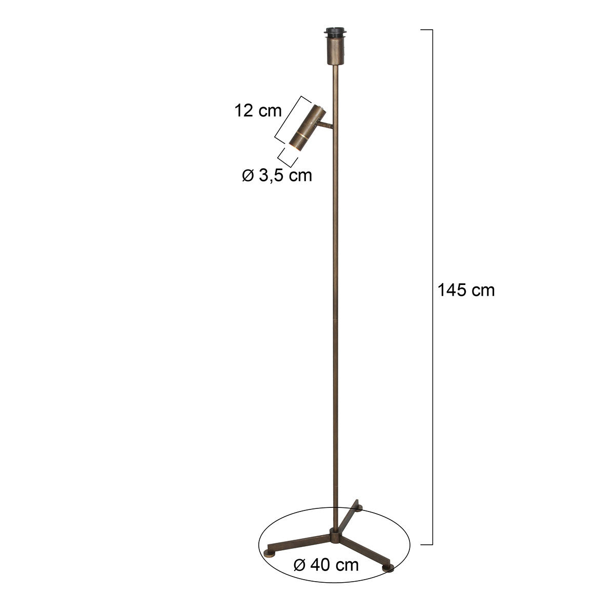 Gulvlampe Stang 4741BR bronzefarvet gulvlampe med læselampe og E27-fatning