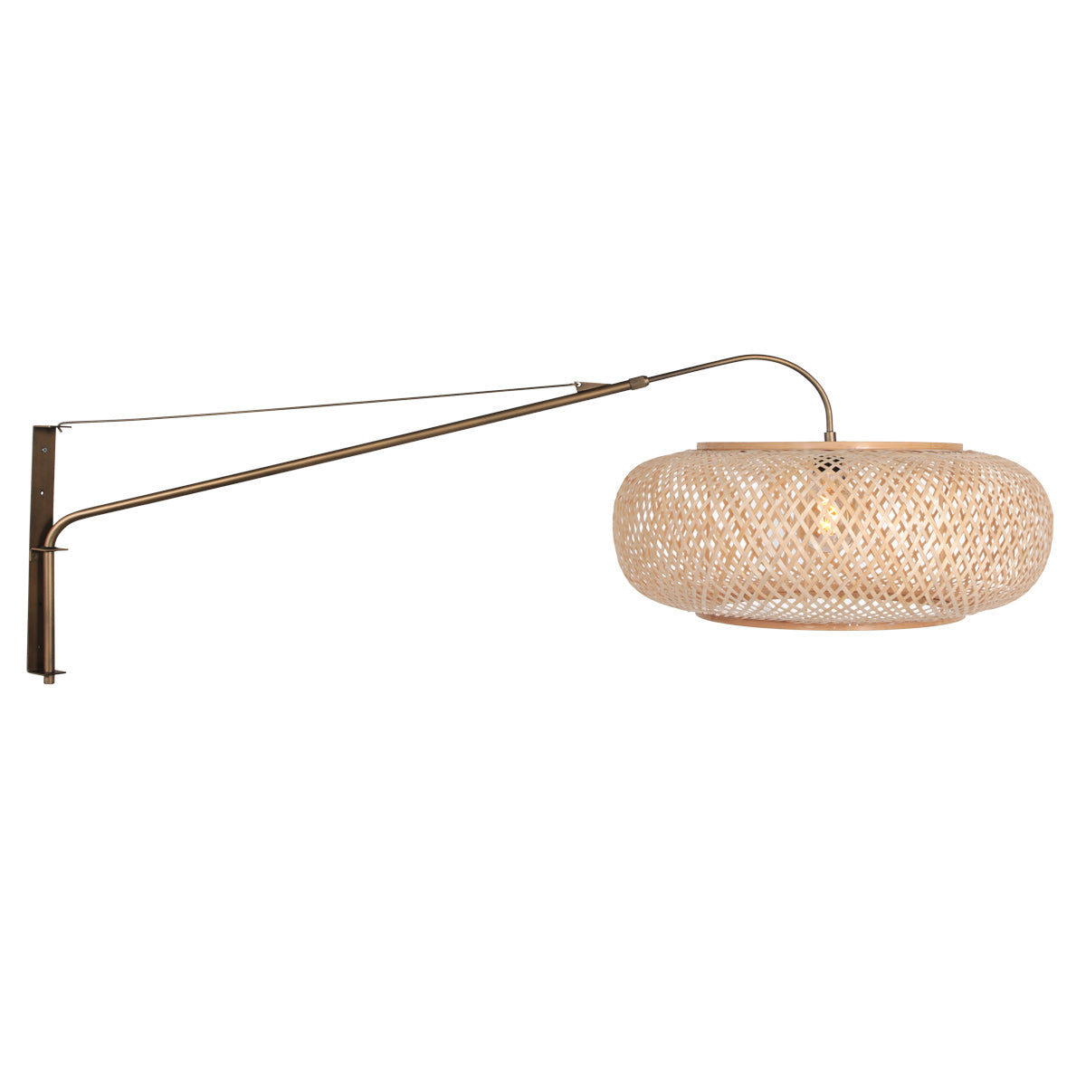 Væglampe Maze Natural 4744BR i bronze med bambusskærm Ø60 cm