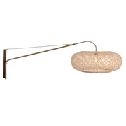 Væglampe Maze Natural 4744BR i bronze med bambusskærm Ø60 cm