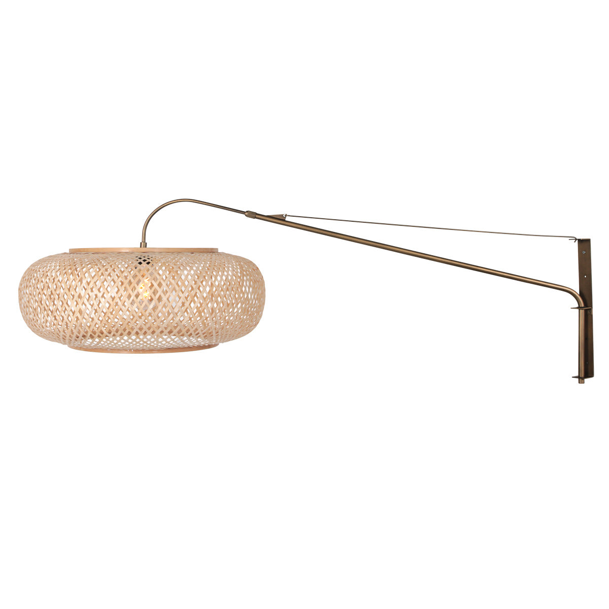 Væglampe Maze Natural 4744BR i bronze med bambusskærm Ø60 cm