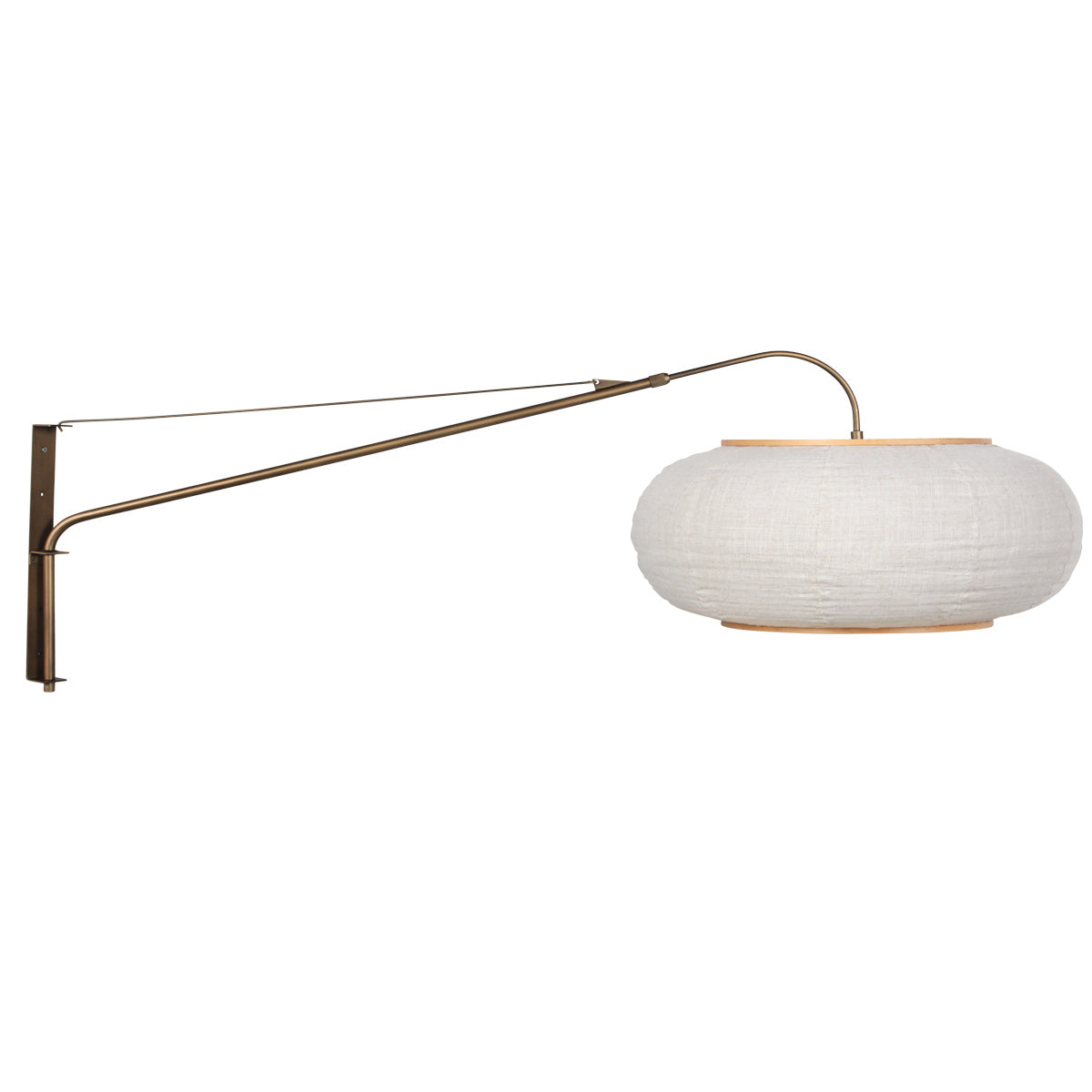 Væglampe Silva Alba 4747BR i bronze med linnedskærm Ø60 cm