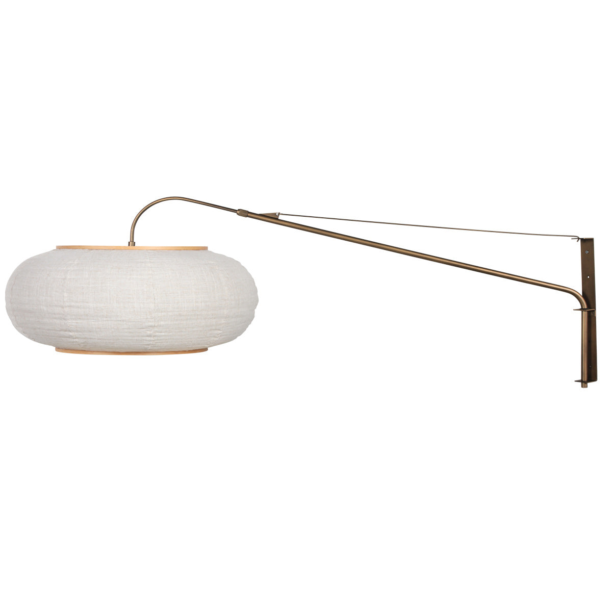 Væglampe Silva Alba 4747BR i bronze med linnedskærm Ø60 cm