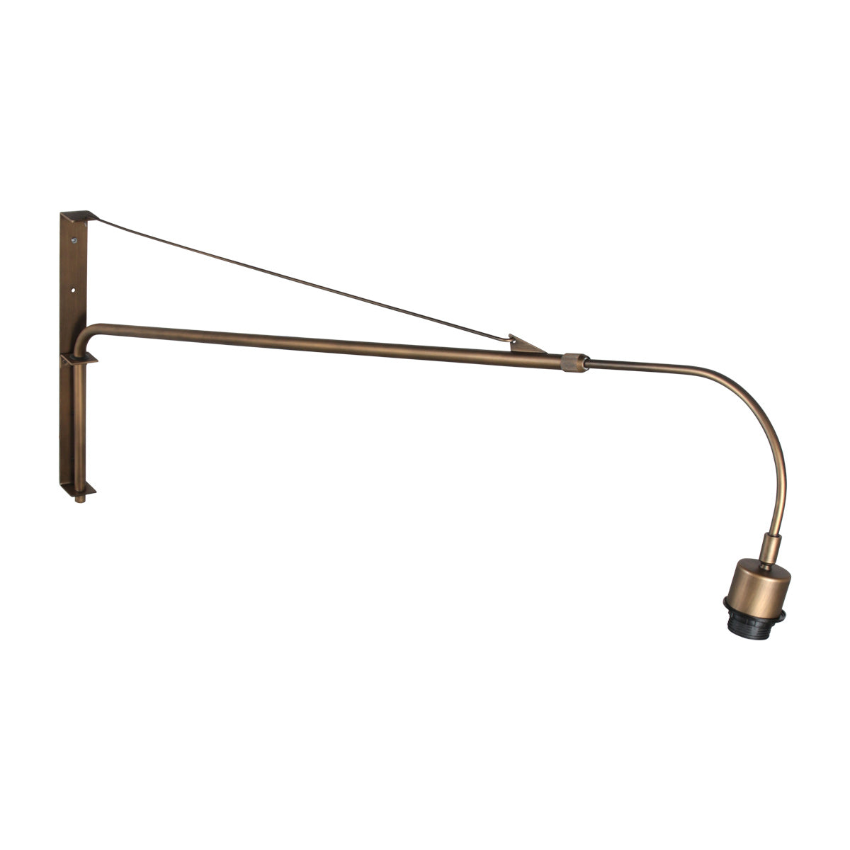 Væglampe Silva Alba 4747BR i bronze med linnedskærm Ø60 cm