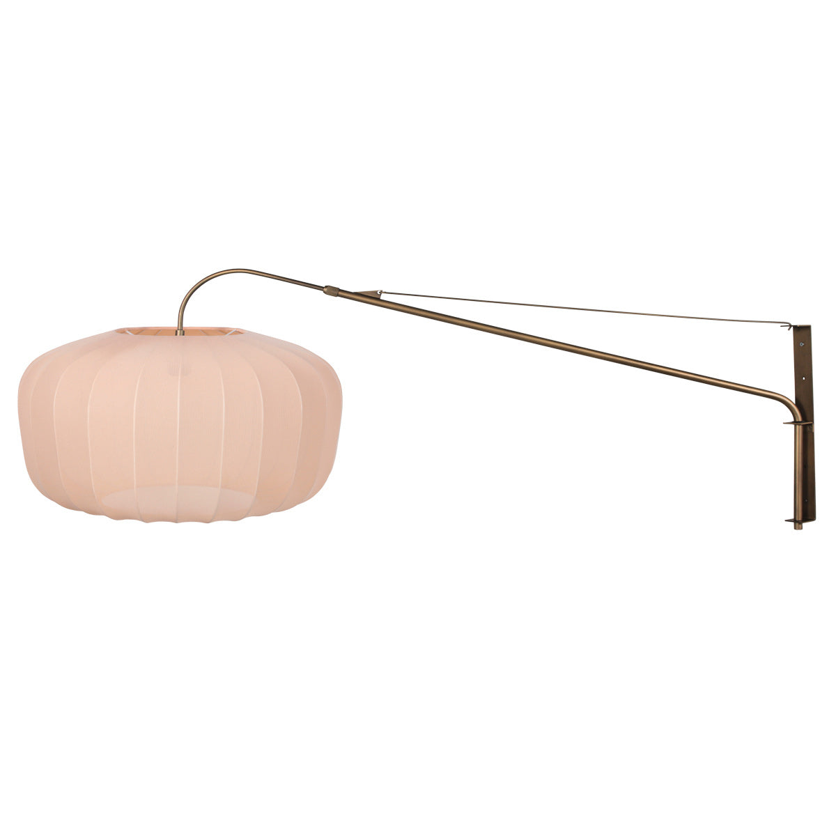 Væglampe Vela Lino 4748BR bronzefarvet med beige-creme tekstilskærm