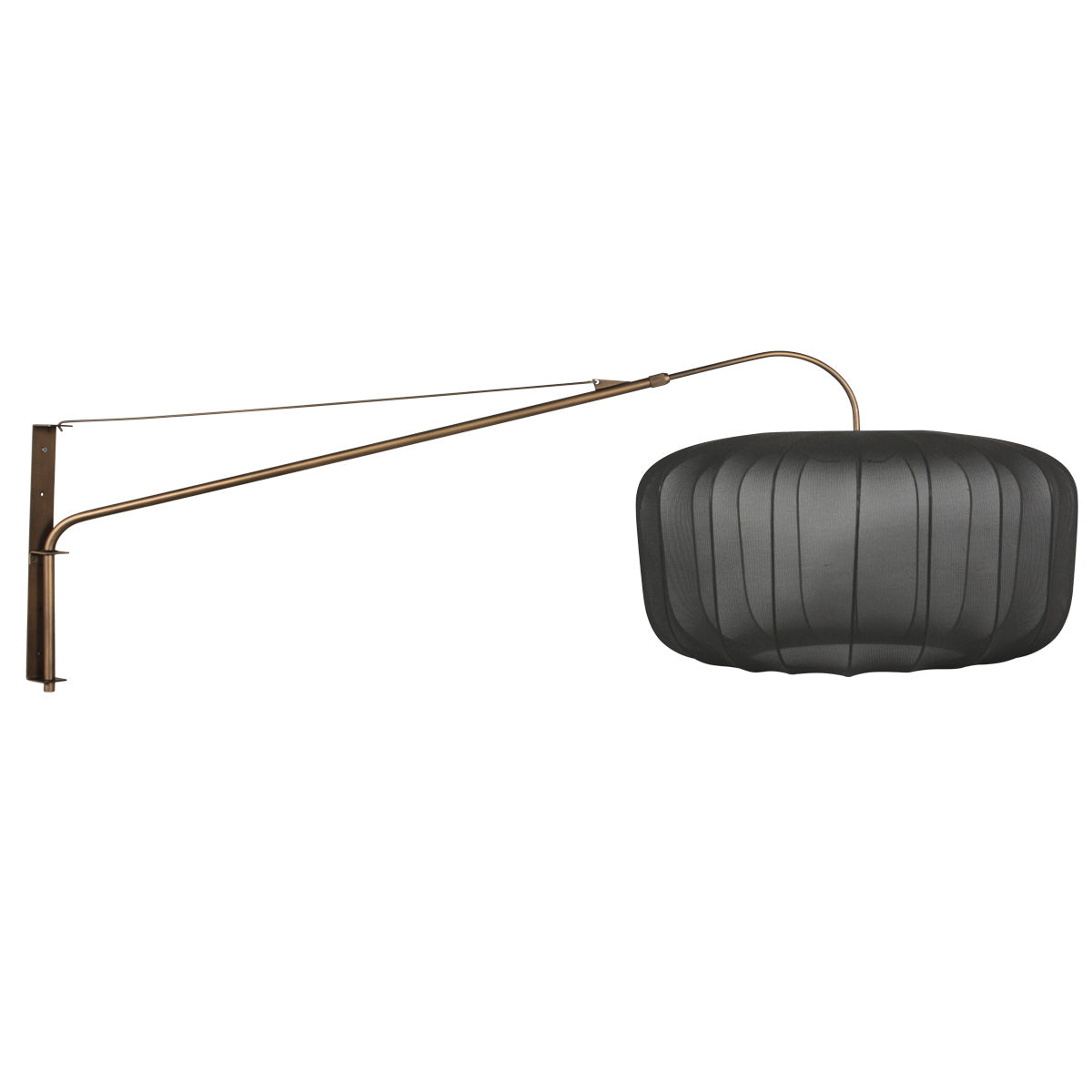 Væglampe Vela Lino 4749BR i bronze med sort tekstilskærm Ø60 cm