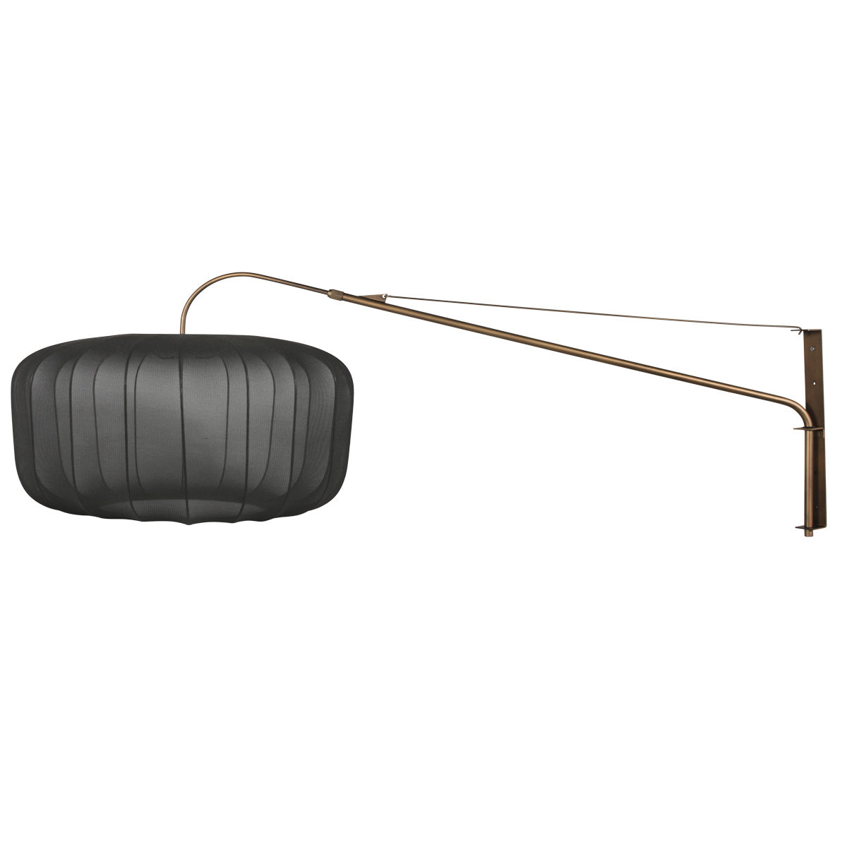 Væglampe Vela Lino 4749BR i bronze med sort tekstilskærm Ø60 cm