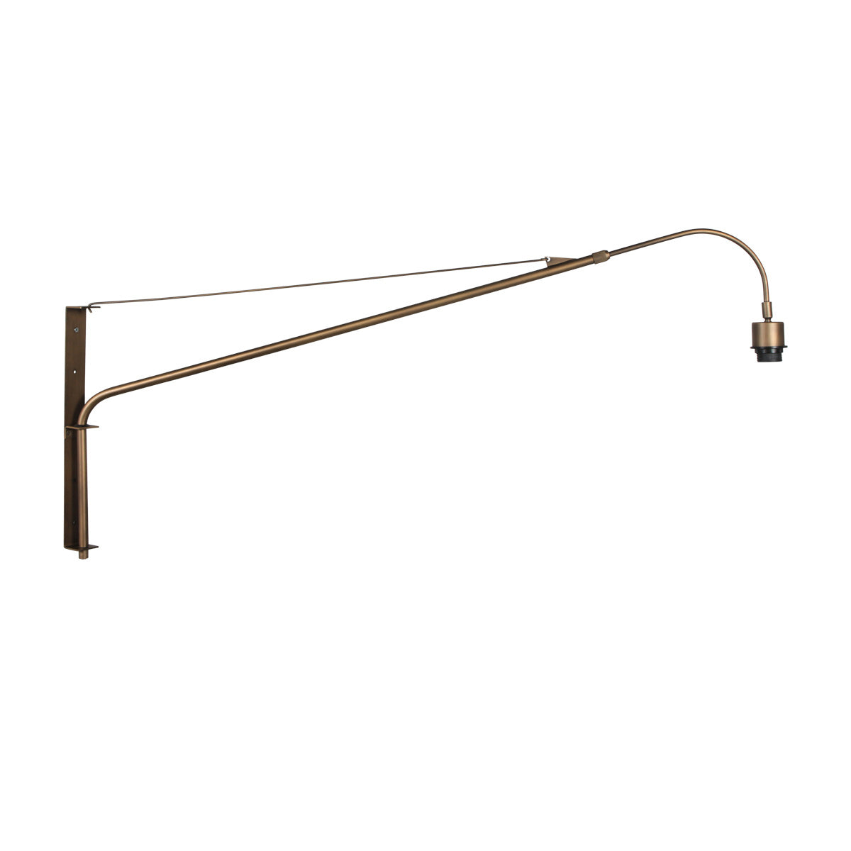 Væglampe Vela Lino 4749BR i bronze med sort tekstilskærm Ø60 cm
