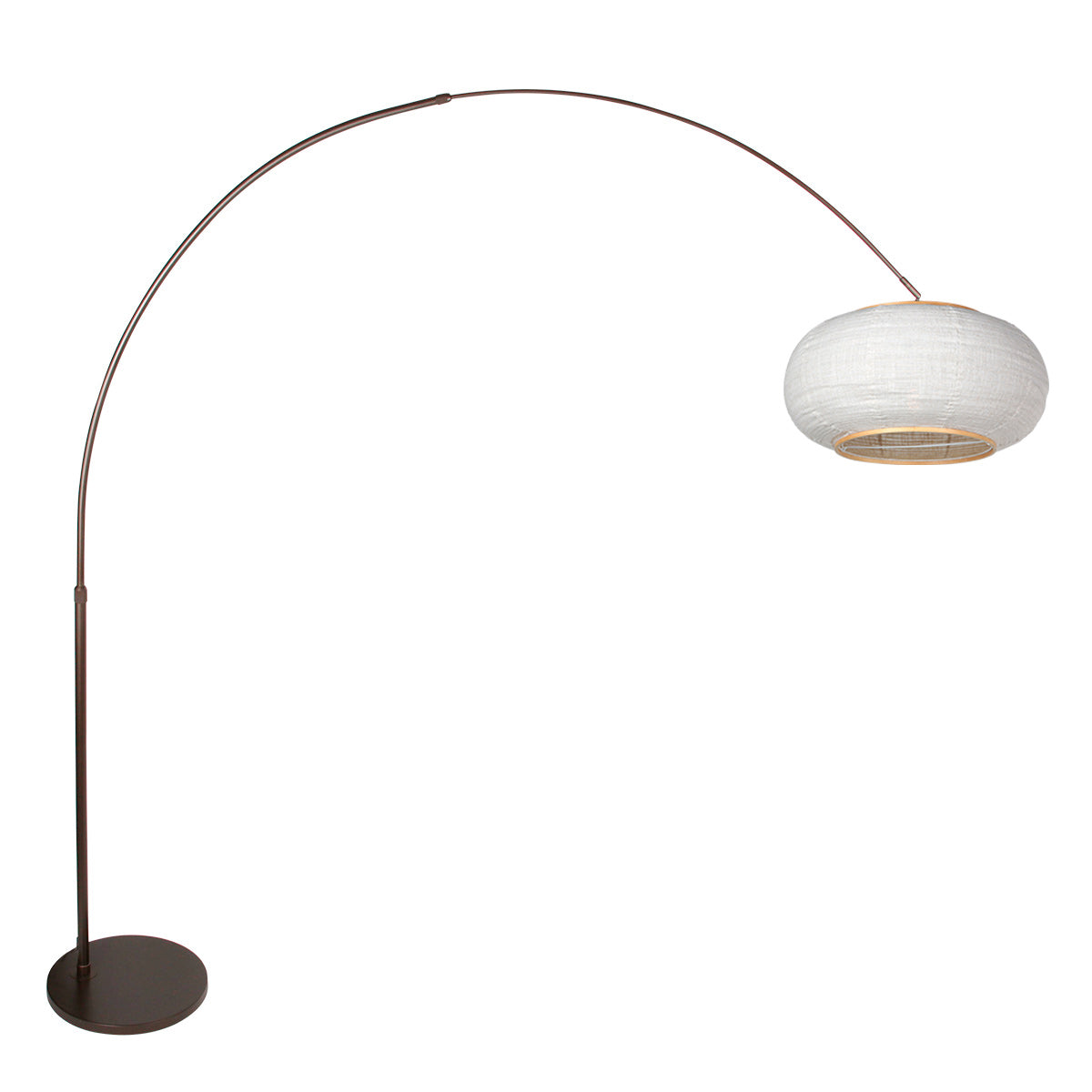 Buelampe Silva Alba 4761CA kakaofarvet med linnedskærm Ø60 cm