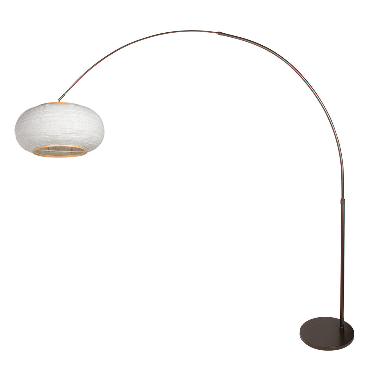 Buelampe Silva Alba 4761CA kakaofarvet med linnedskærm Ø60 cm