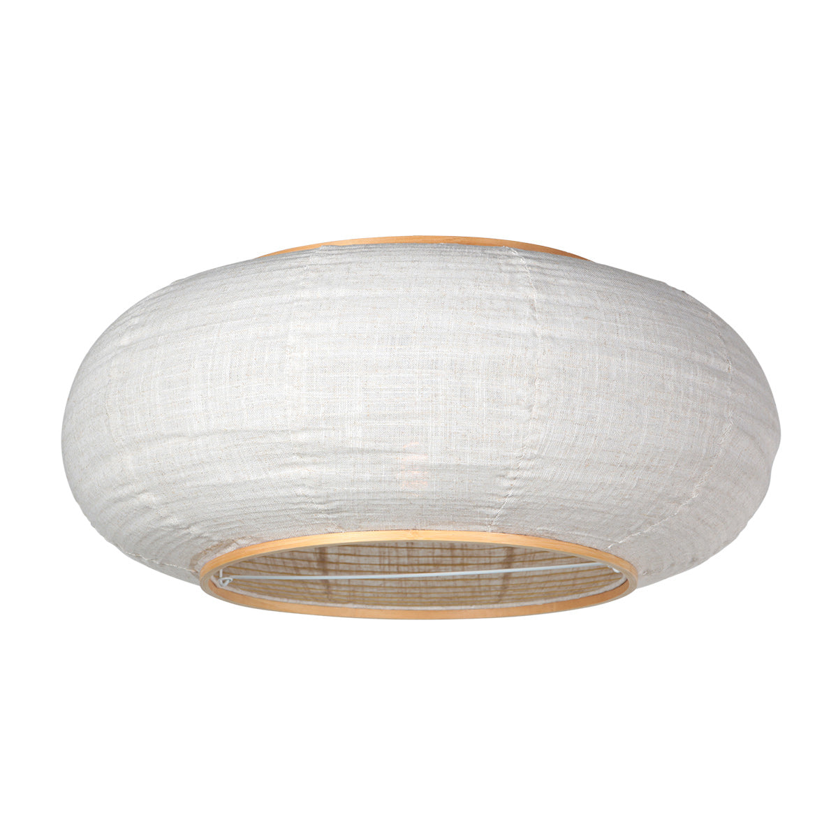 Buelampe Silva Alba 4761CA kakaofarvet med linnedskærm Ø60 cm