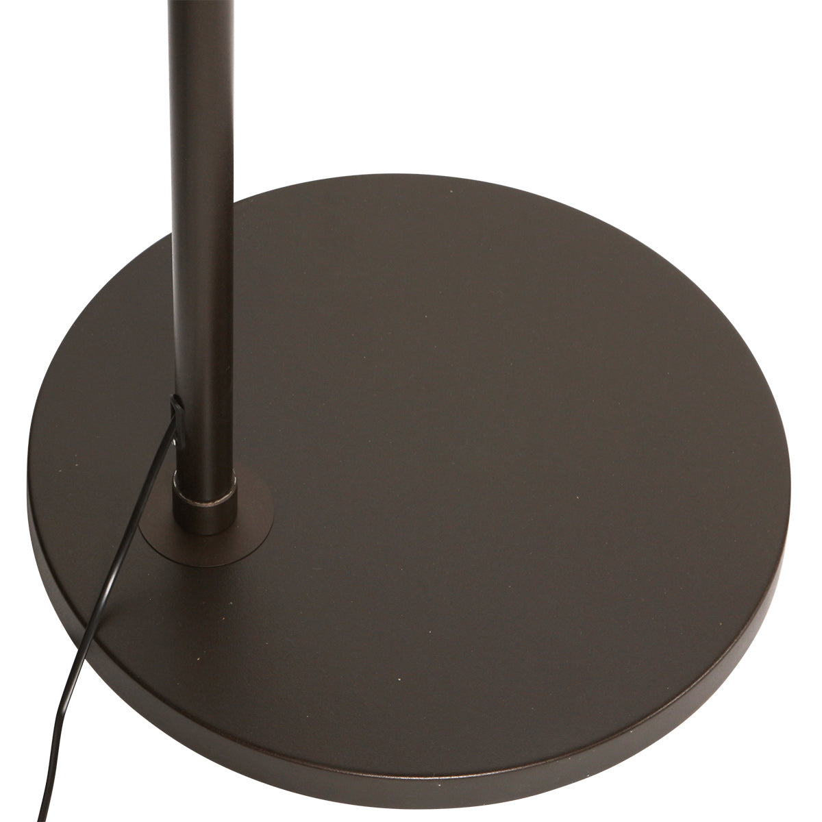 Buet gulvlampe Vela Lino 4763CA kakaofarvet med sort stofskærm Ø60 cm