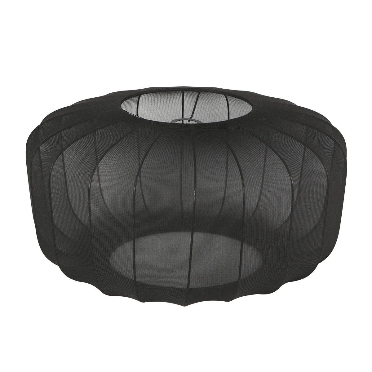 Buet gulvlampe Vela Lino 4763CA kakaofarvet med sort stofskærm Ø60 cm