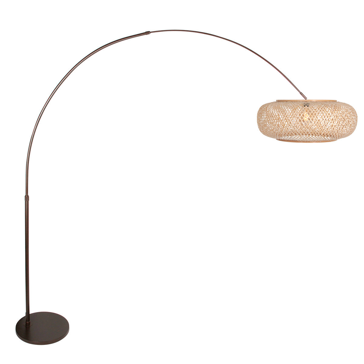 Buet gulvlampe Maze Natural 4768CA cacao med bambusskærm Ø60 cm