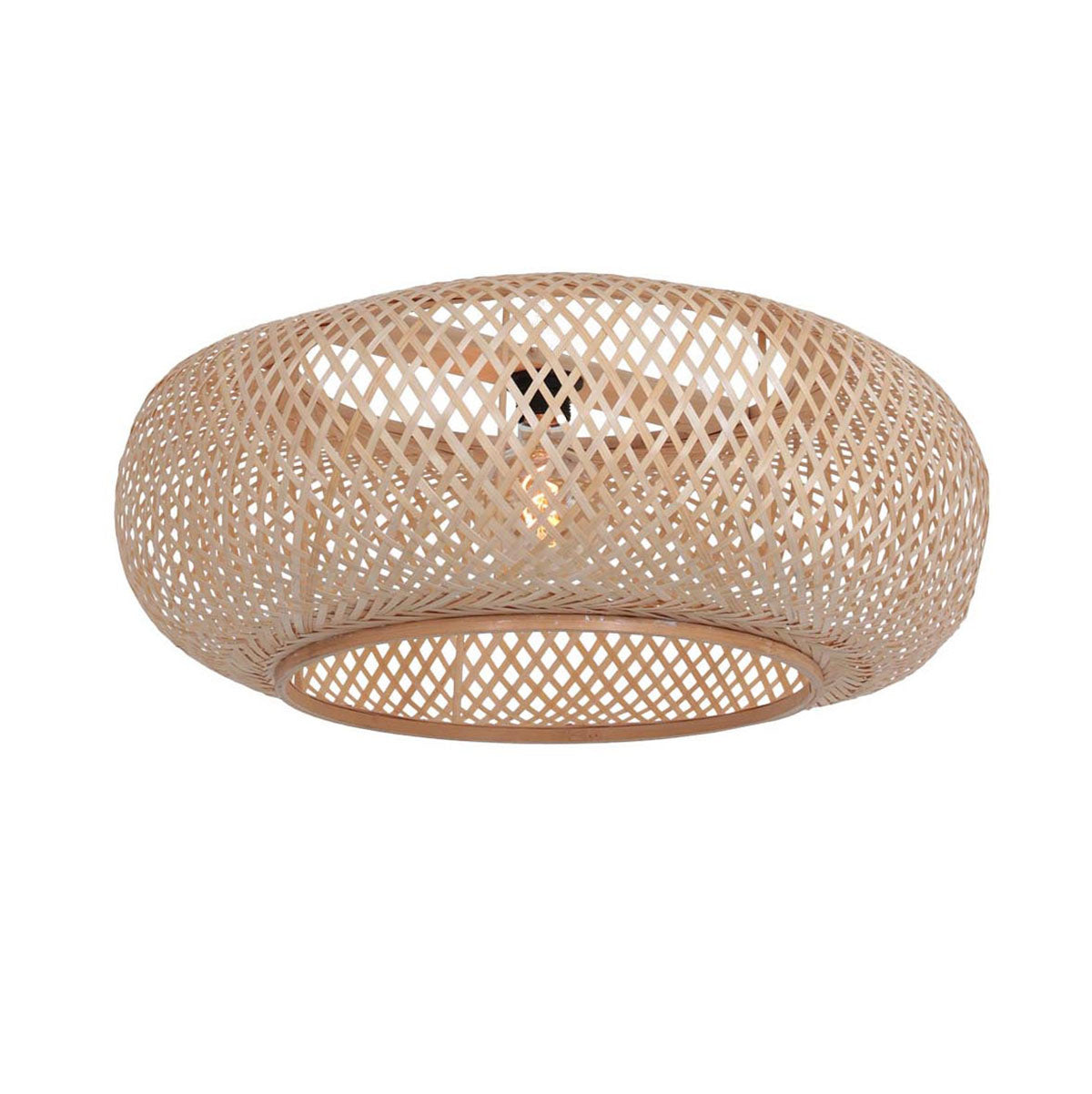 Buet gulvlampe Maze Natural 4768CA cacao med bambusskærm Ø60 cm