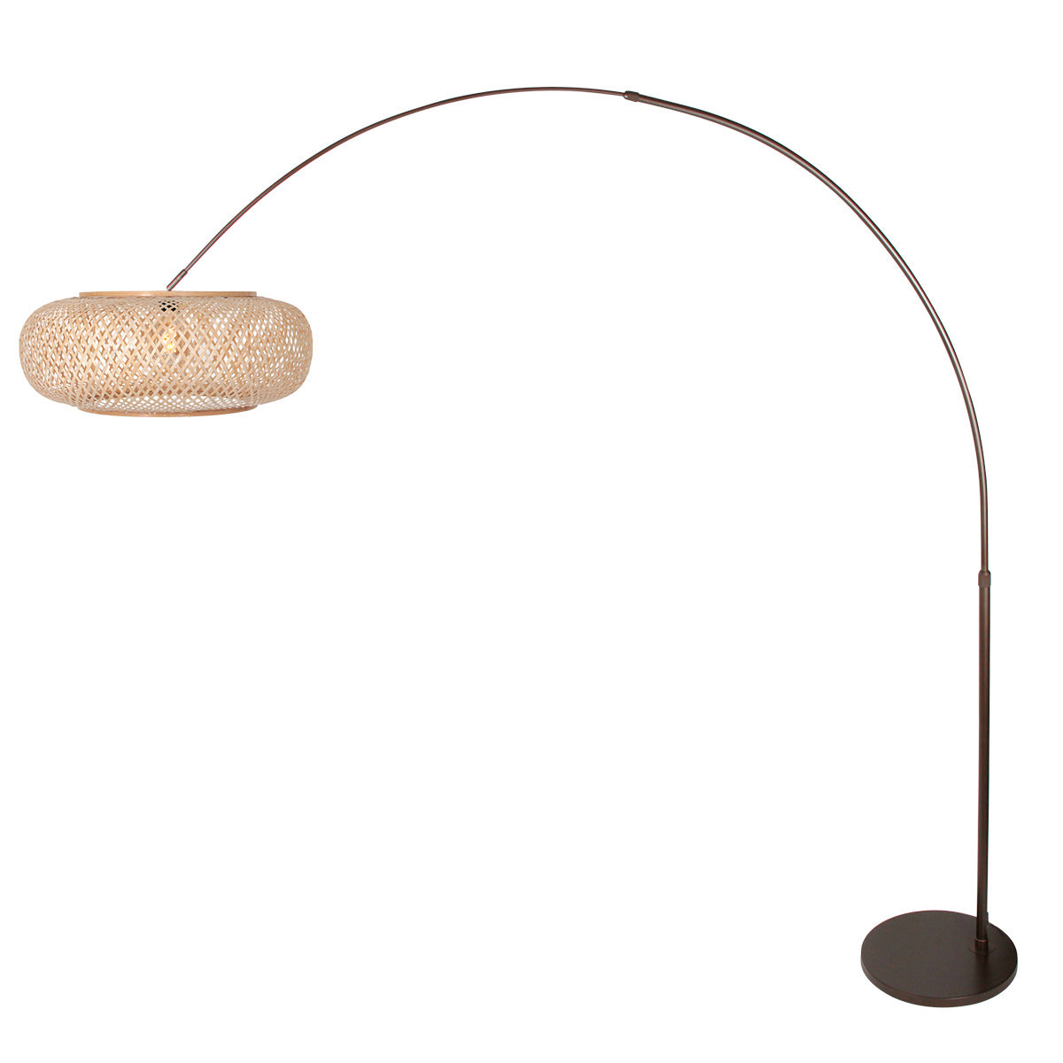 Buet gulvlampe Maze Natural 4768CA cacao med bambusskærm Ø60 cm