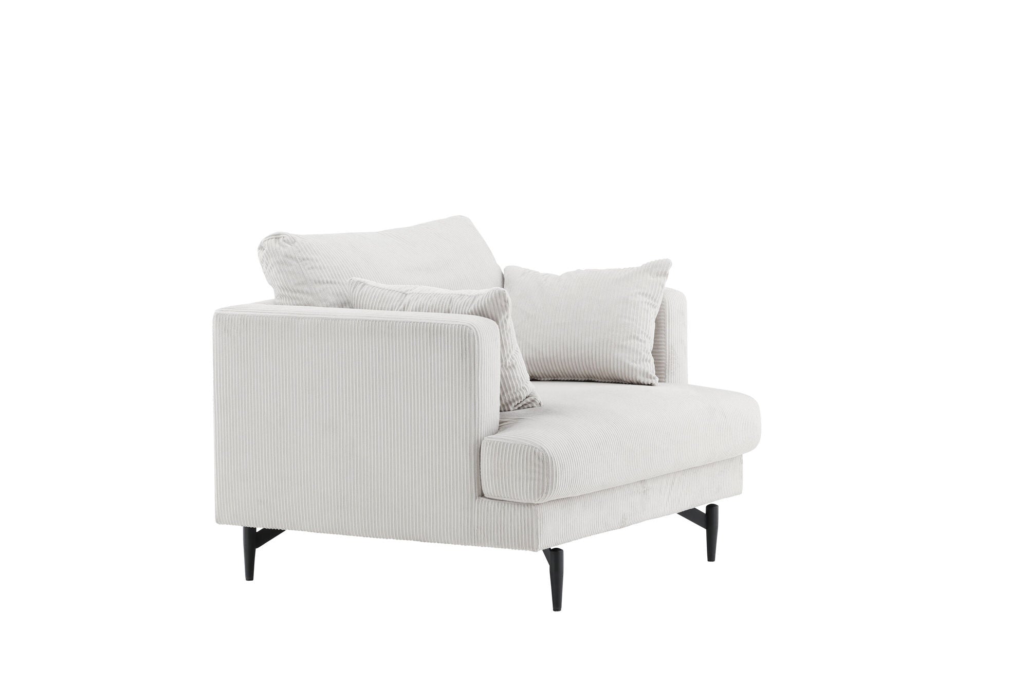 Venture Home Sofia Single Sofa - Black / Beige Corduroy
