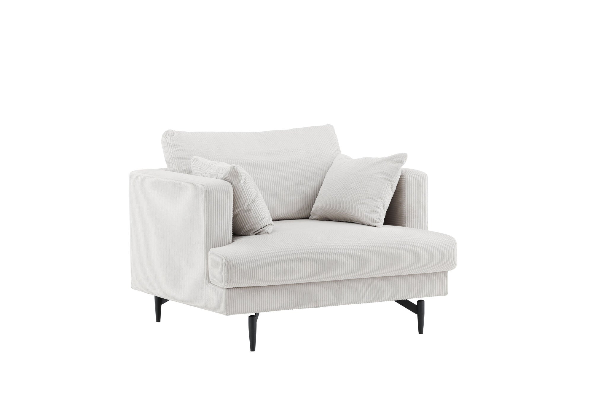 Venture Home Sofia Single Sofa - Black / Beige Corduroy