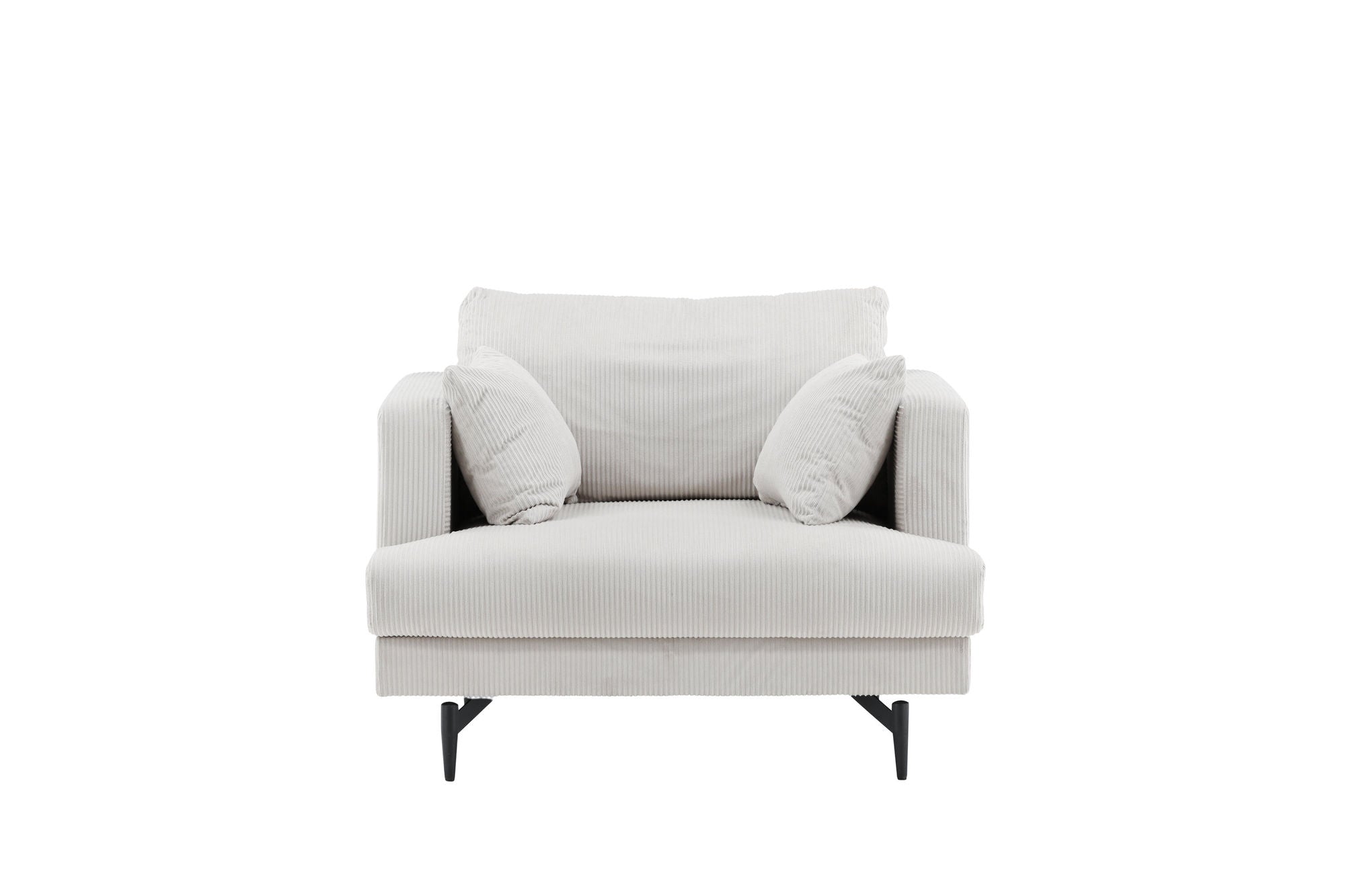 Venture Home Sofia Single Sofa - Black / Beige Corduroy