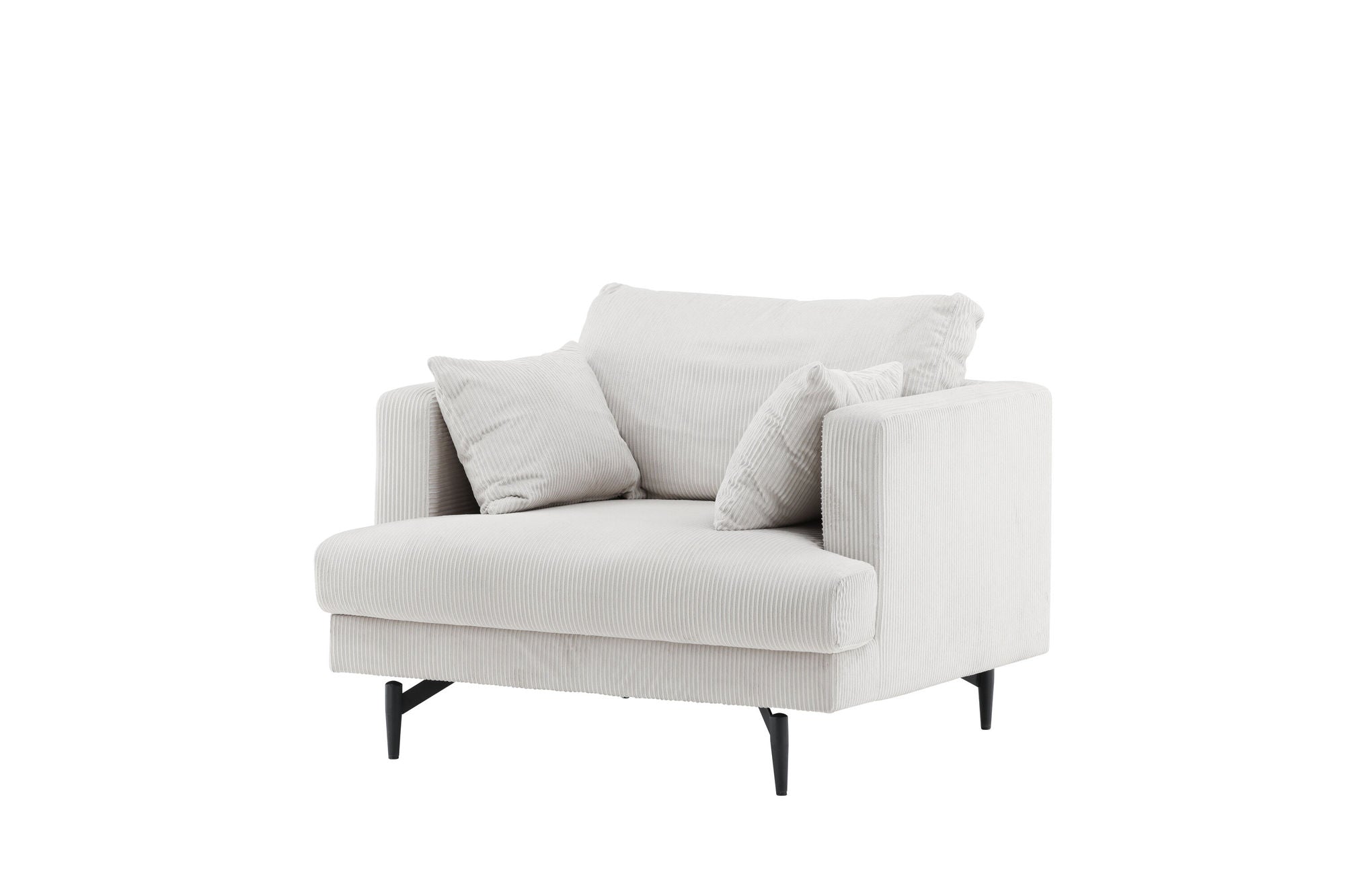 Venture Home Sofia Single Sofa - Black / Beige Corduroy