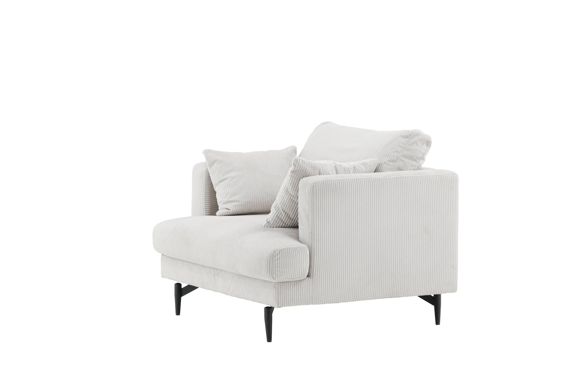 Venture Home Sofia Single Sofa - Black / Beige Corduroy