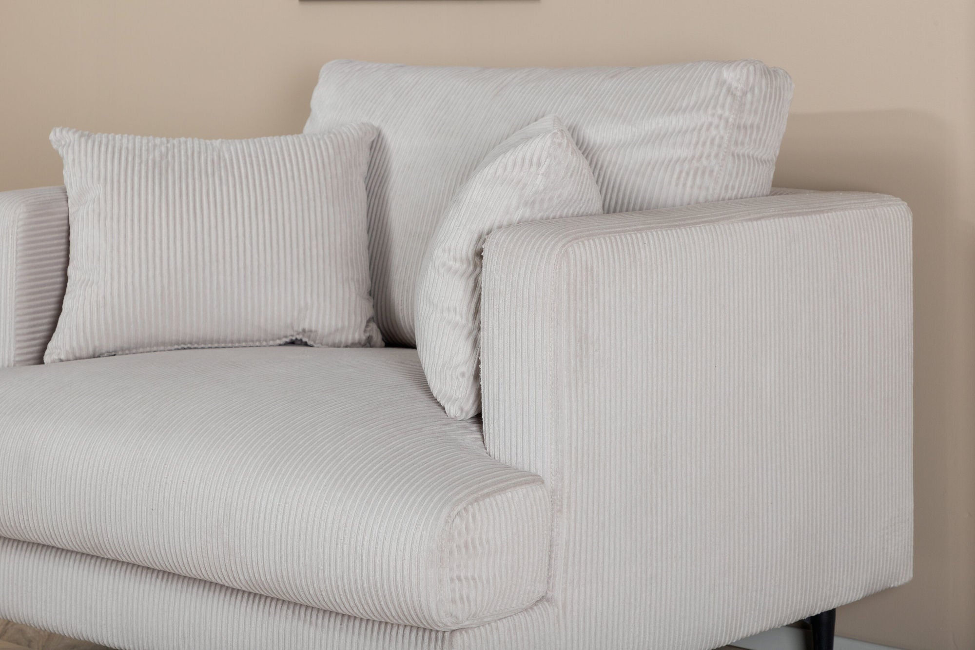 Venture Home Sofia Single Sofa - Black / Beige Corduroy