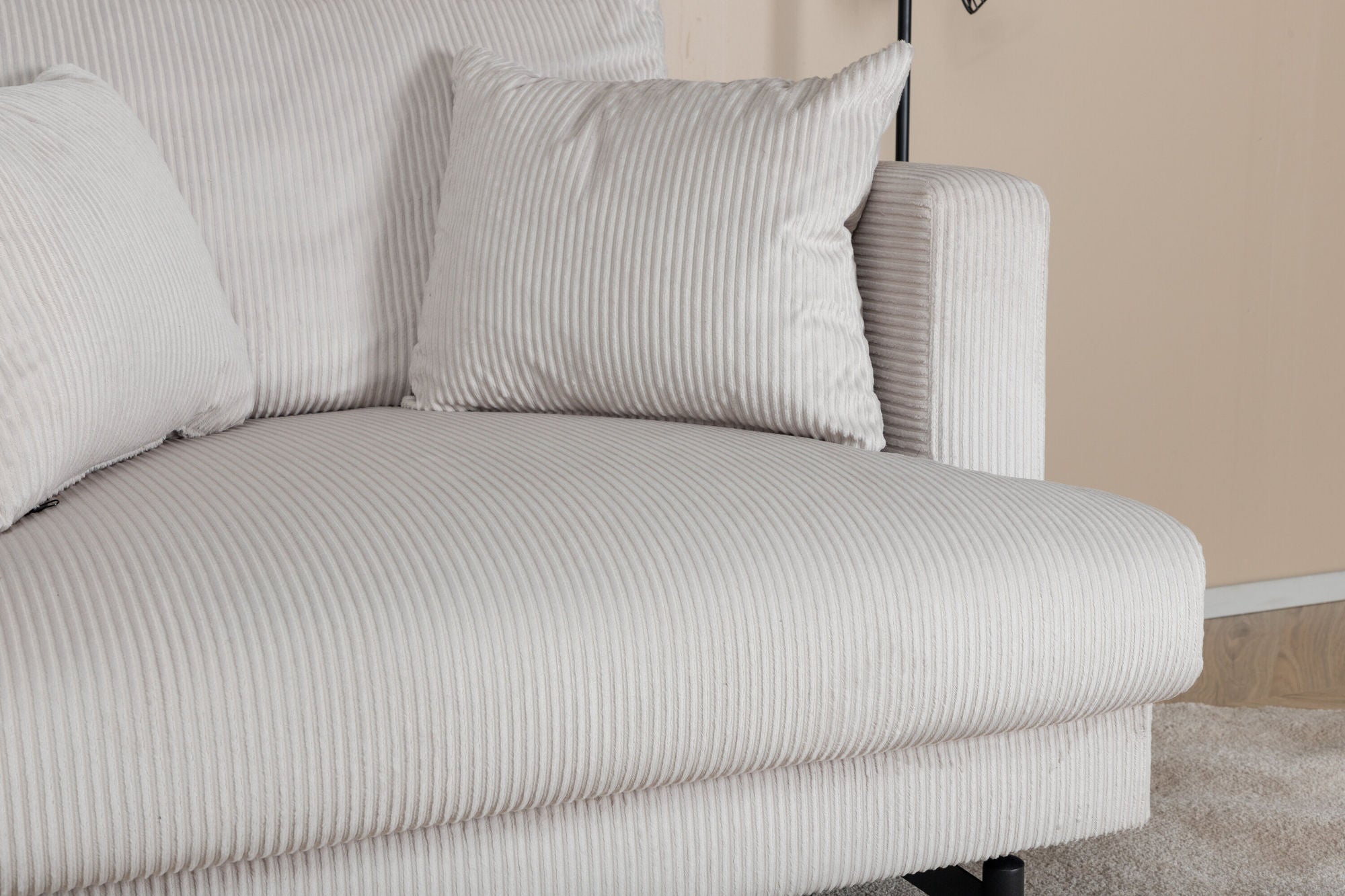 Venture Home Sofia Single Sofa - Black / Beige Corduroy