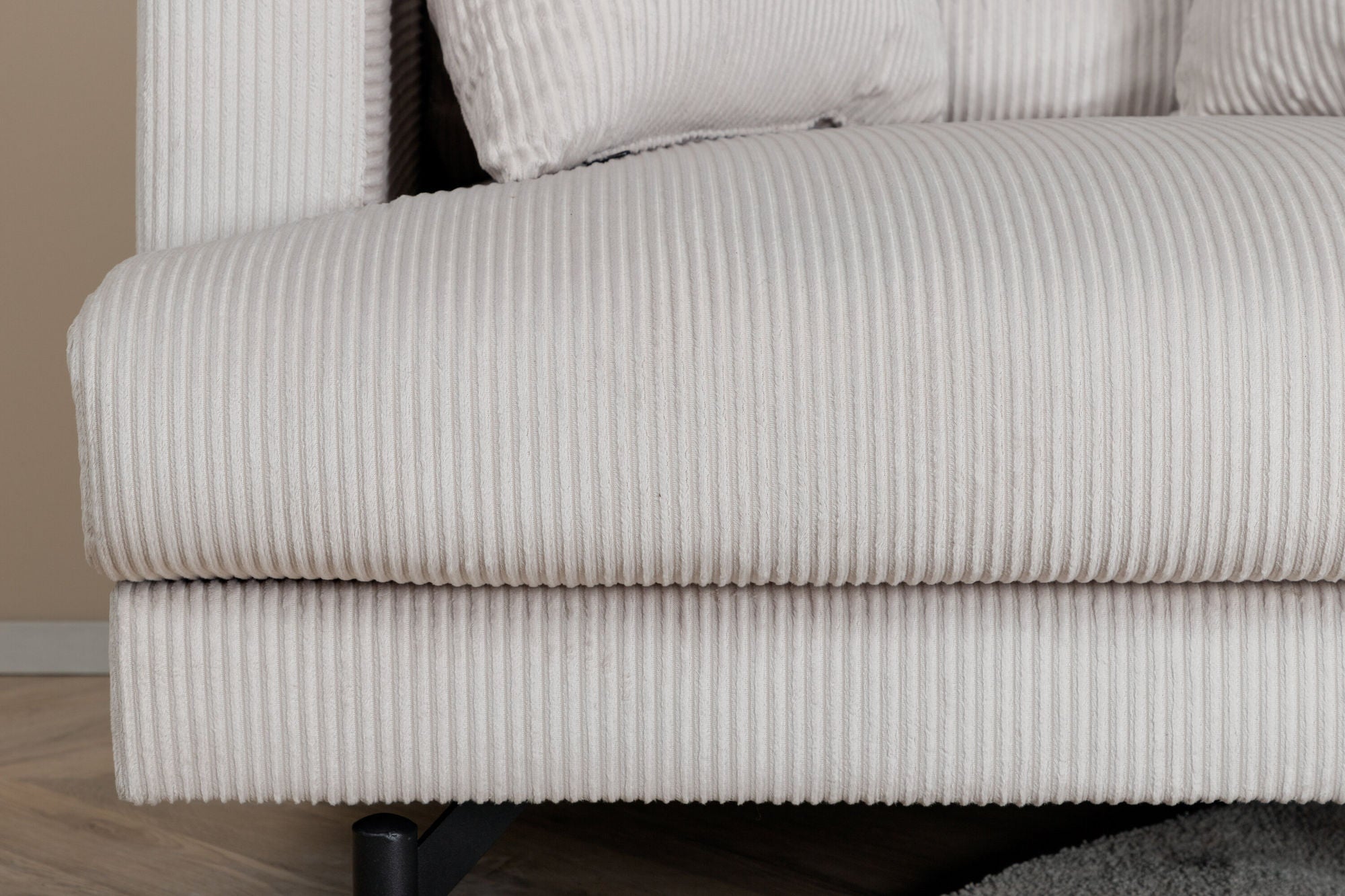 Venture Home Sofia Single Sofa - Black / Beige Corduroy