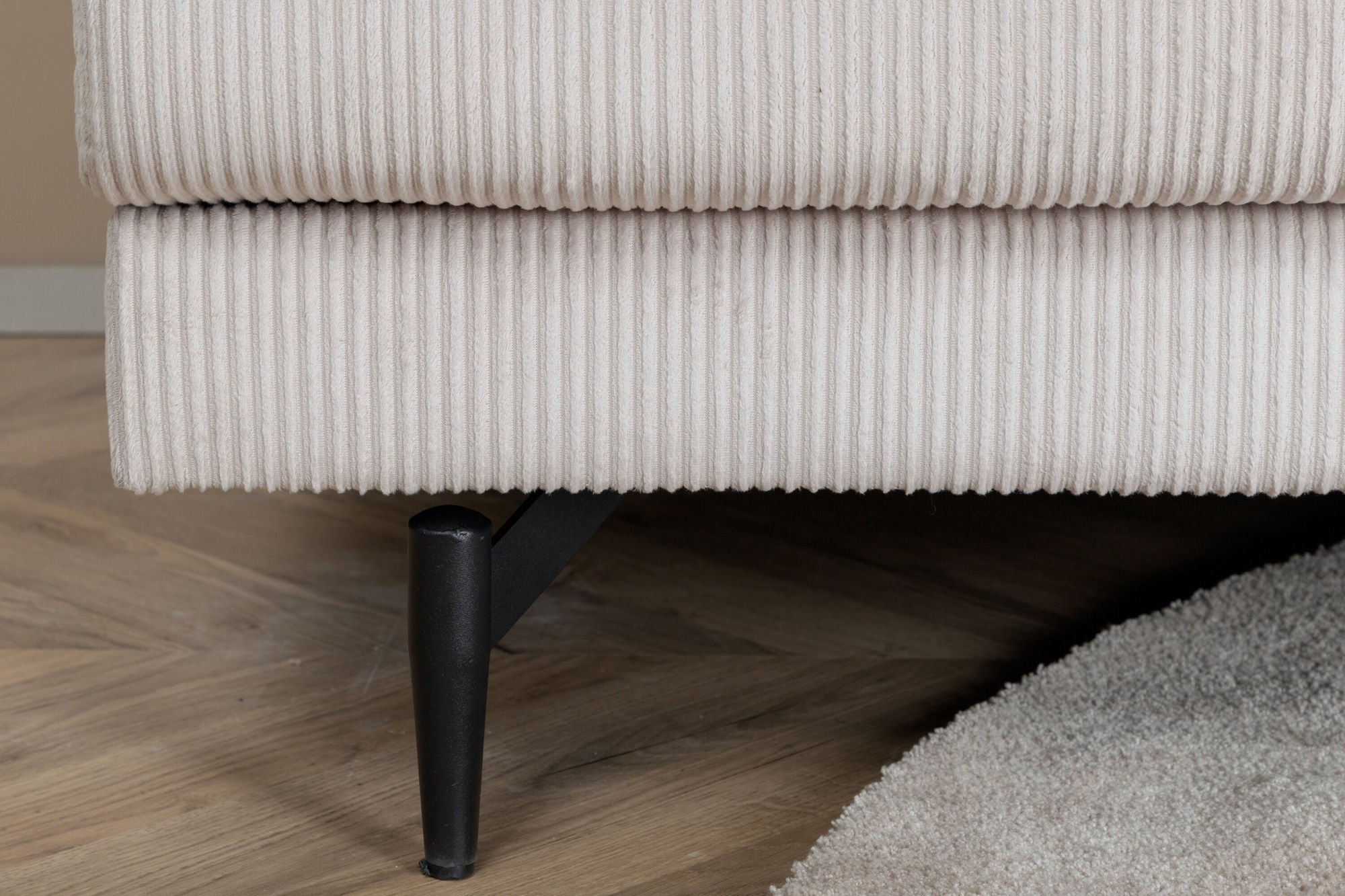 Venture Home Sofia Single Sofa - Black / Beige Corduroy
