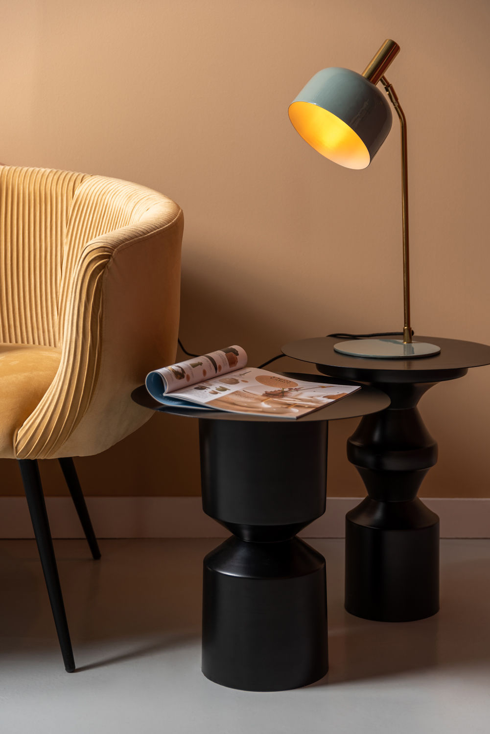 LEITMOTIV Table lamp Smart enamel misty blue