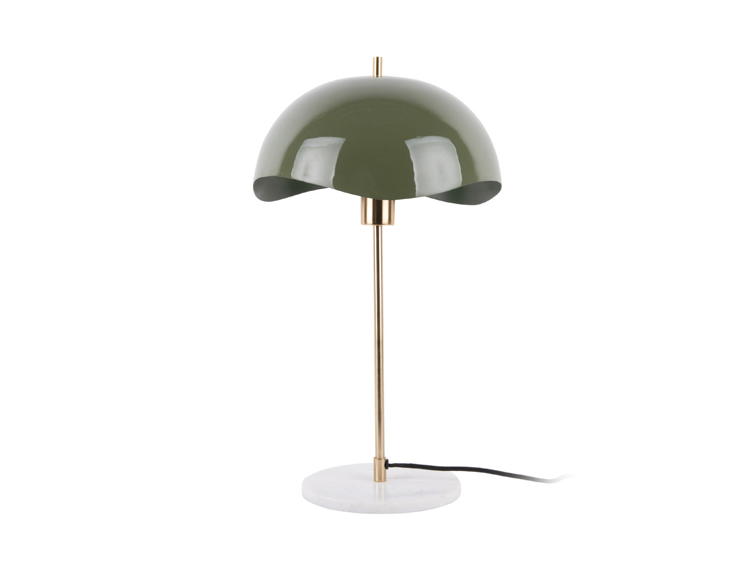 LEITMOTIV Table lamp Waved Dome enamel jungle green