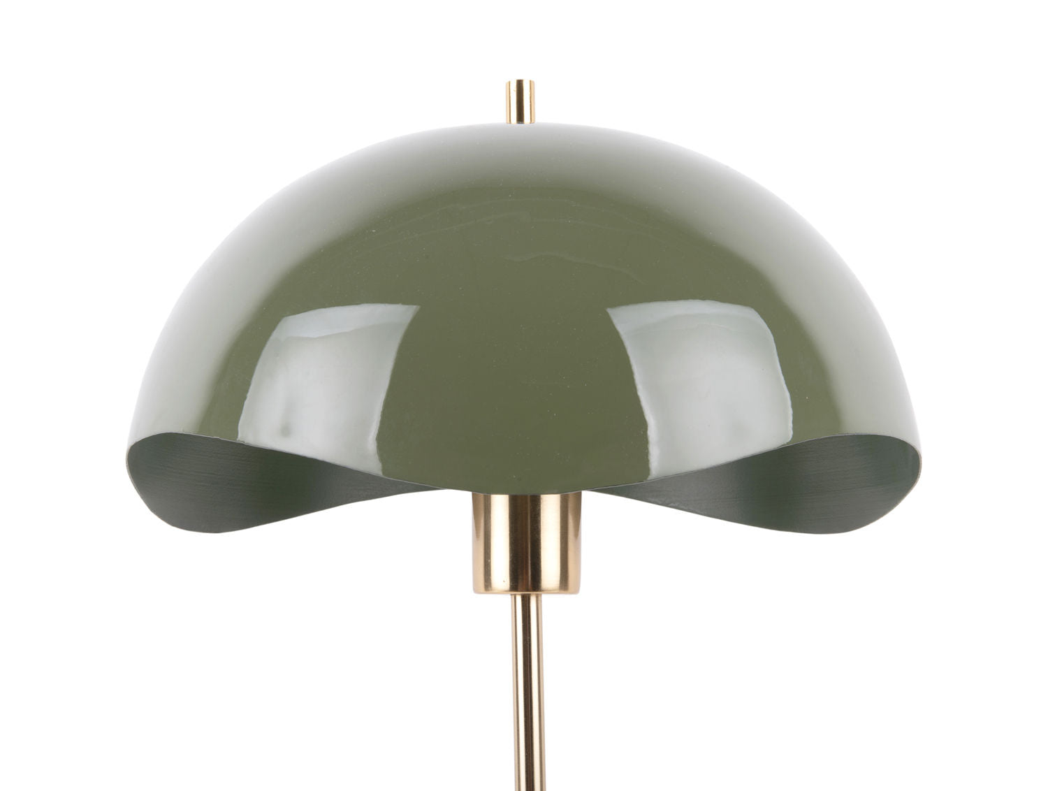 LEITMOTIV Table lamp Waved Dome enamel jungle green
