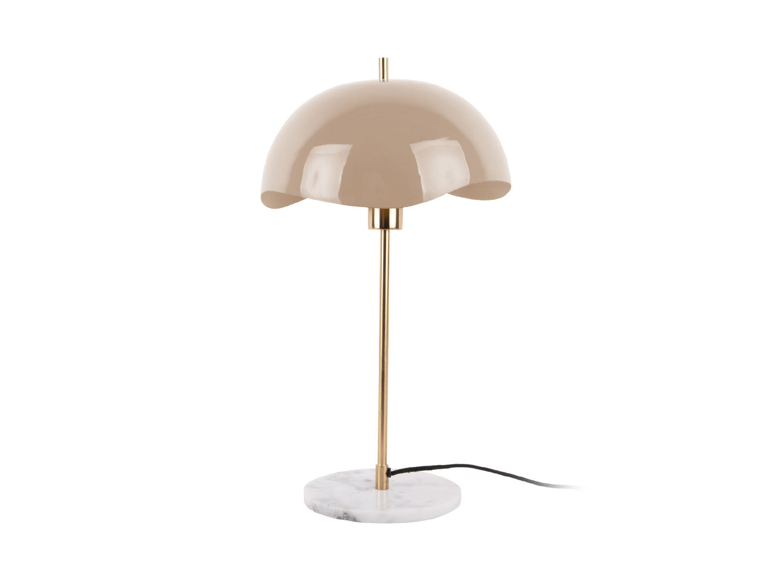 LEITMOTIV Table lamp Waved Dome enamel soft brown